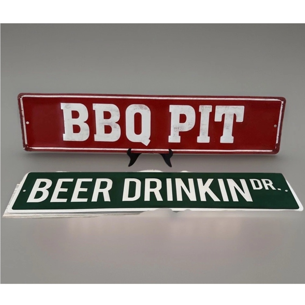 BBQ PIT & Beer Drinkin Dr Wall Sign Rustic Home Dining Décor